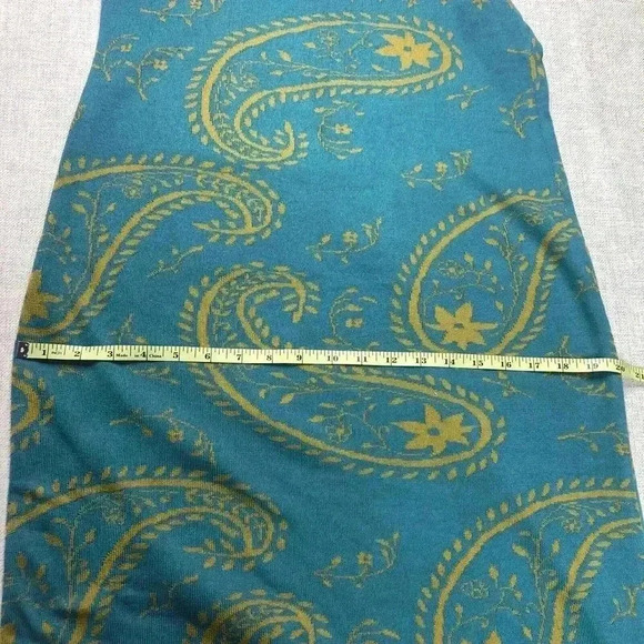 Peruvian Connection Knit Dress Pima Cotton Cross Straps Paisley Print Sz L - Picture 5 of 10